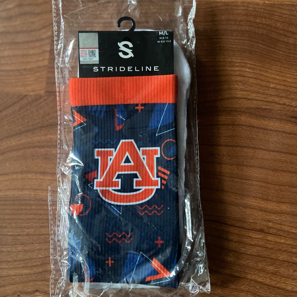 Strideline Navy and Orange Athletic Socks